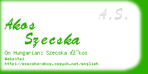 akos szecska business card